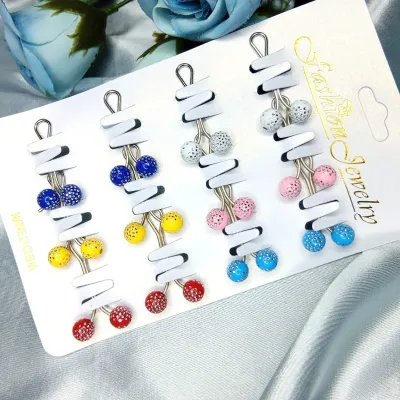  U-Shape Round Pearl Bead Hijab Pins (12 Pcs)